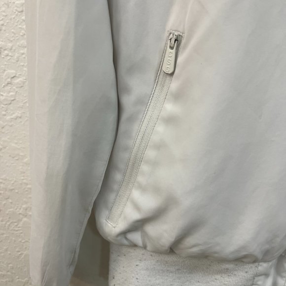 Men CSG Long Sleeve Full Zip Outsider Hooded White Windbreaker Jacket SMALL - Picture 4 of 6